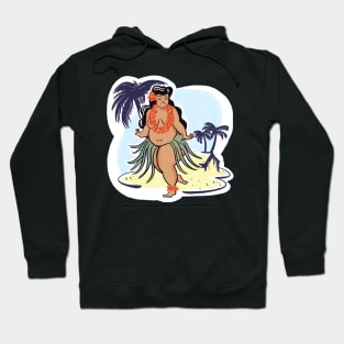 Retro Vintage Body Positive Hula Girl Hoodie